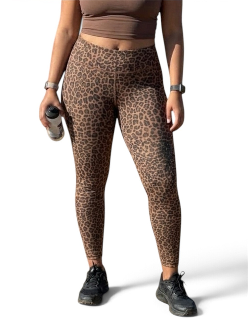 Nike Women's Leopard Print Jacket - Brown/Black XL
